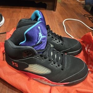 Black and Purple High-Top Sneakers